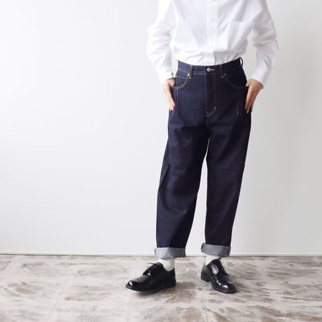 sasanqua by trees サザンカバイツリーズ　high rise loose taperd denim　ハイライズルーズテーパードデニム  #ivory , one wash