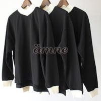 amne アンヌ　MINI TERRY fish mouth　ミニテリーフィッシュマウス　#ブラック
