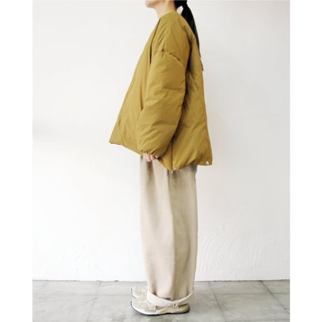**またまたまた再入荷** LILOU + LILY リルアンドリリー　NO COLLAR DAWN JAKET　ノーカラーダウンジャケット　#ブラック、モカブラウン