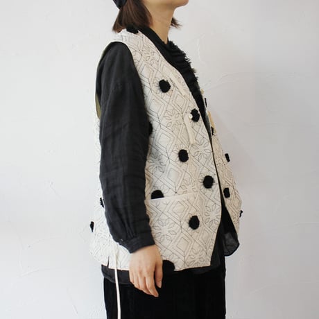 ASEEDONCLOUD アシードンクラウド blooming cloth garden instrumentalist vest #off white