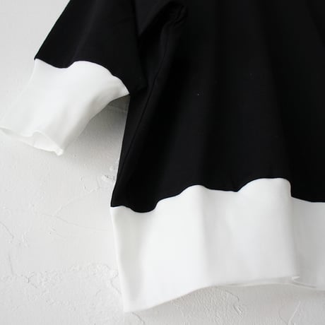 amne アンヌ　GIZA3/4crew　ギザコットン7分袖クルーネック　#イエロー、グリーン、ブラック