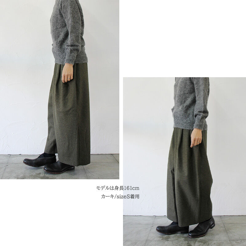 美品homspun/ホームスパン【定価3.1万】 ソフトフラノツータックパンツ 美品homspun/ホームスパン【定価3.1万】 ソフトフラノツータック