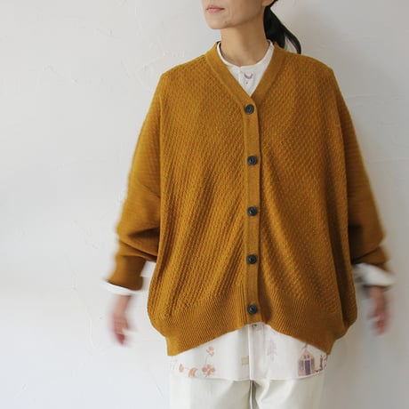 atelier naruse アトリエナルセ　ラムウールビッグサイズカーディガン　#キャメル、チャコール　【送料無料】