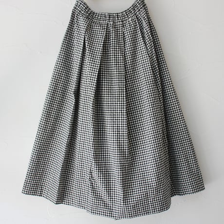 **またまたまた再入荷** LinenYa リネンヤ　コットンシルクタックスカート　#ギンガムチェック