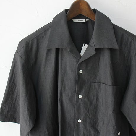 amne アンヌ　シャンブレーオープンカラーシャツ　CHAMBRAY H_s shirts　#ブラック、オリーブ