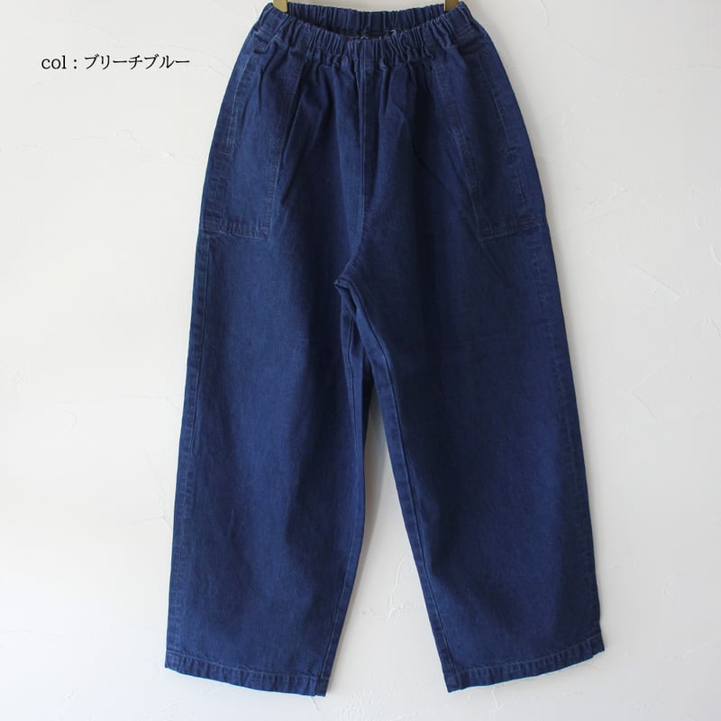 今季も再入荷** homspun ホームスパン 10ozデニムギャザーパンツ