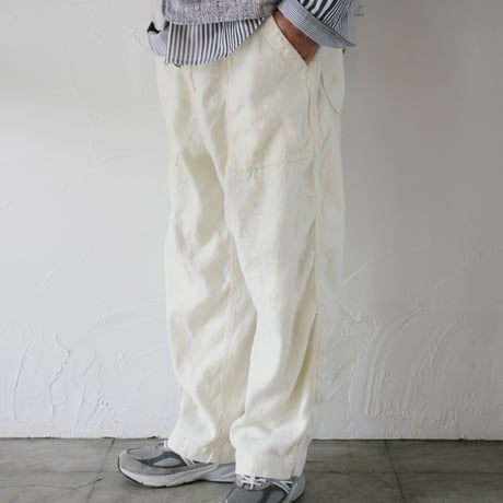 FUNSET OF ART ファンセットオブアート　コットンリネンユーティリティパンツ　#生成り