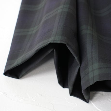 **再入荷** TRAVAIL MANUEL トラバイユマニュアル　ウールトロチェックタックフレアスカート　#ブラックウォッチ
