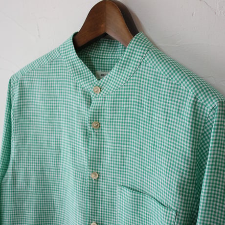 atelier naruse アトリエナルセ　リネンミニギンガムチェックブラウス　linen mini gingham check blouse