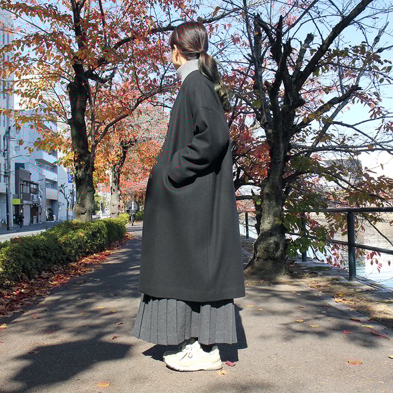 アトリエナルセ　メルトンウールコクーンコート　ブラック　サイズ2 melton wool cocoon coat / black - atelier naruse｜Online
