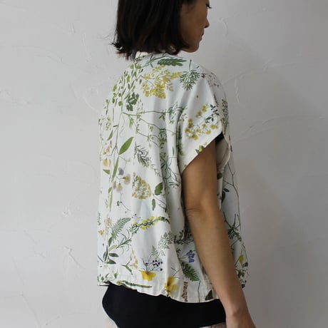 ASEEDONCLOUD アシードンクラウド　weeds print working blouse　♯オフ白　【送料無料】