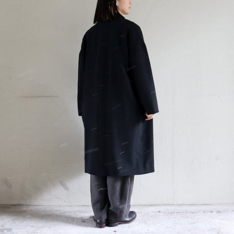 TRAVAIL MANUEL トラバイユマニュアル　ダブルクロスネイプカラーコート　#ブラック
