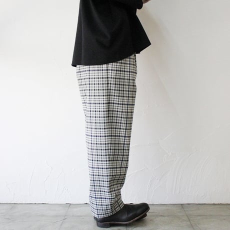 TRAVAIL MANUEL トラバイユマニュアル　レトロチェックポーラパンツ　#グレーチェック