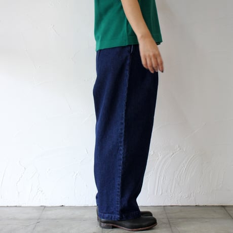 TRAVAIL MANUEL トラバイユマニュアル　オープンエンドデニムバームパンツ　#INDIGO　【送料無料】