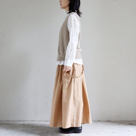 atelier naruse アトリエナルセ　コットンサスペンダースカート　cotton suspender skirt　#キャメル、ブラック
