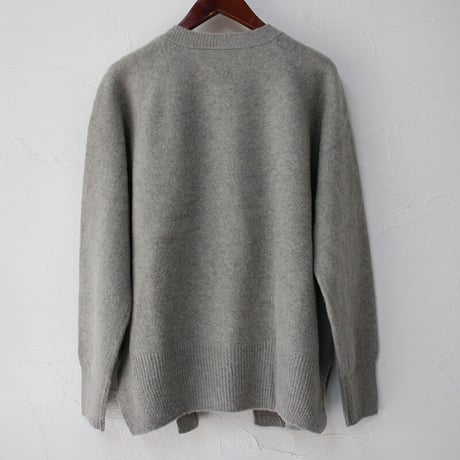 homspun ホームスパン　縮絨起毛ウールラグランカーデ　#TOPグレー、ブラック