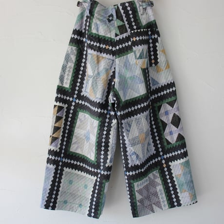 ASEEDONCLOUD アシードンクラウド　Mosaic quilt print Jyunreika trouser #black 【送料無料】