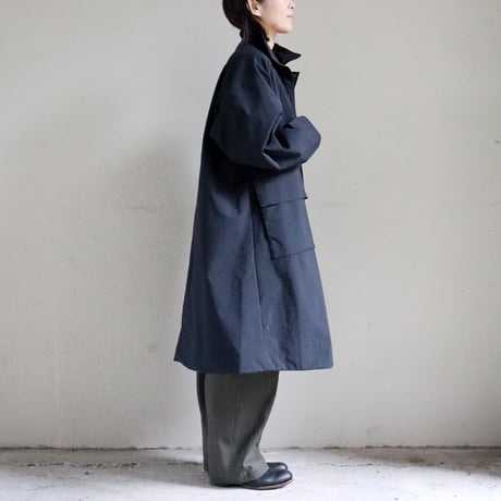 amne アンヌ　ナイロンオックスカバードコート　NYLON OX covered coat #オリーブ、ブラック