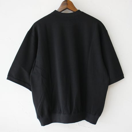 amne アンヌ　MINI TERRY half sleeve crew ミニテリー半袖クルーネック　#ブラック