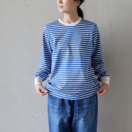 **再入荷**　atelier naruse アトリエナルセ　コットンボーダーカットソー（長袖）cotton border cut&sewn（long sleeves）