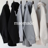 maomade マオメイド　きれいめしっかり裏毛変形ネックタック入りプルオーバー
