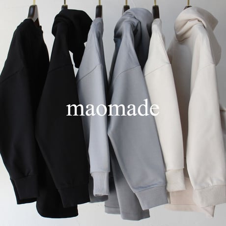 maomade マオメイド　きれいめしっかり裏毛変形ネックタック入りプルオーバー