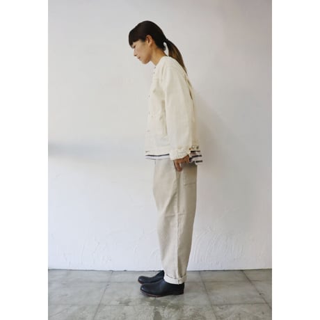 amne アンヌ　CORDUROY belterd bonito #Ivory 【送料無料】