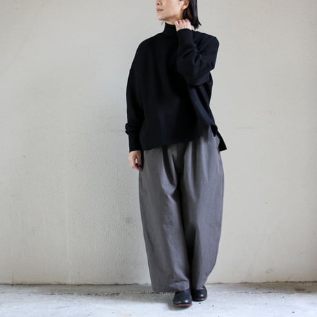 **再入荷** LinenYa リネンヤ　コーデュラ天日干しワッシャータックワイドパンツ　#チャコールグレー 【送料無料】