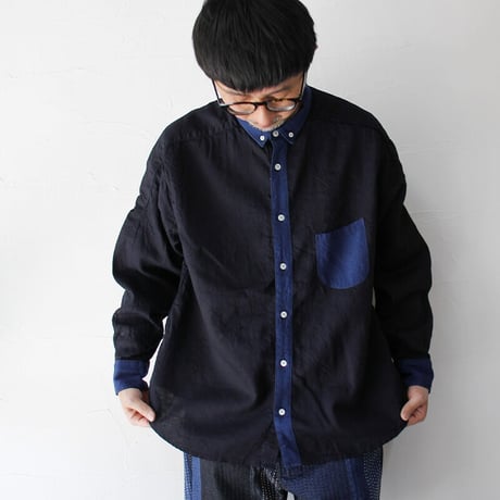 FUNSET OF ART ファンセットオブアート　IDGナローボタンダウンシャツ　#インディゴ　【送料無料】