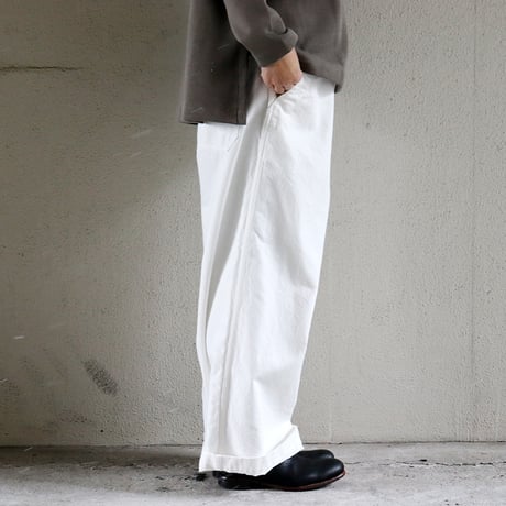 TRAVAIL MANUEL トラバイユマニュアル　ムラ糸デニムノーティカルパンツ　#オフ白、インディゴ