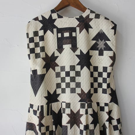 ASEEDONCLOUD アシードンクラウド　Map quilt print Study uniform dress #off white 【送料無料】