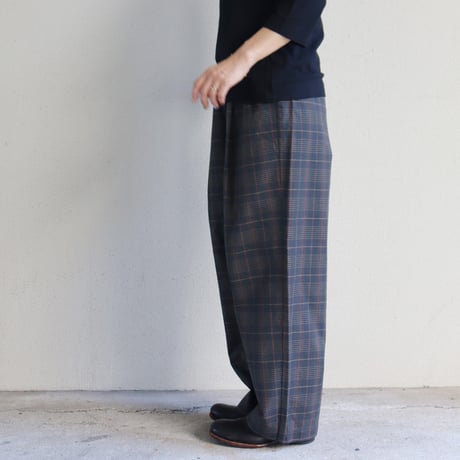 TRAVAIL MANUEL トラバイユマニュアル　ウェザーチェックプランパンツ　#ベージュ、ブラウン