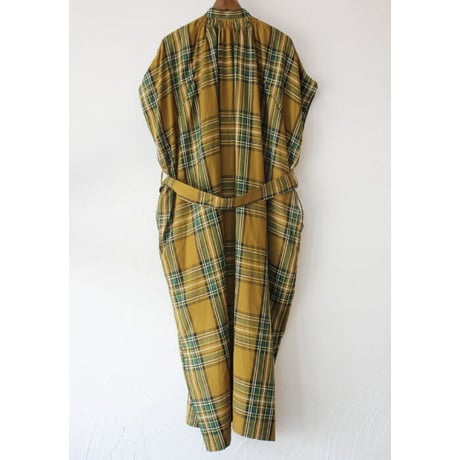 ASEEDONCLOUD アシードンクラウド　jiyusou check cloth smock dress  #キャメル