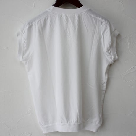**2024s/s分到着** homspun ホームスパン 30/1天竺キャップスリーブTシャツ　#サラシ、ブラック、ネイビー