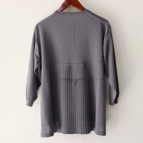 homspun ホームスパン　強撚コンパクトヤーン七分袖スナップカーデ　#サックス、グレー、ネイビー