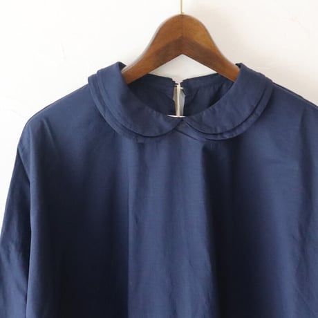 **またまた再入荷** homspun ホームスパン　ダブルフラットカラープルオーバーブラウス