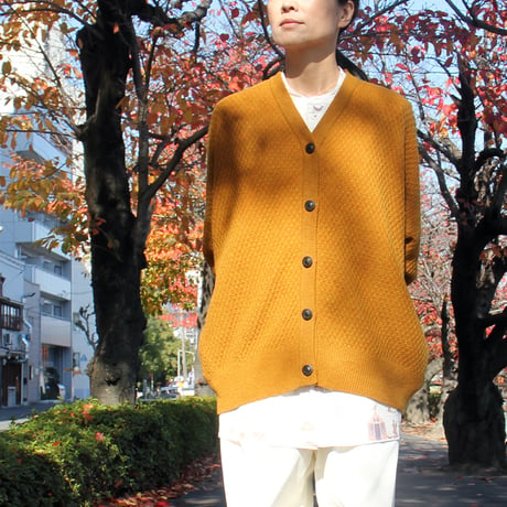 atelier naruse アトリエナルセ　ラムウールビッグサイズカーディガン　#キャメル、チャコール　【送料無料】