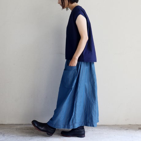 homspun ホームスパン　コンパクトウェザーノースリーブブラウス　#ホワイト、パウダーブルー、ダークピンク、ネイビー
