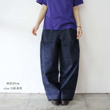 **またまた再入荷** sasanqua by trees サザンカバイツリース　13ozデニムバナナトラウザー　#インディゴ　【送料無料】
