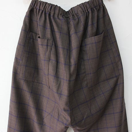 TRAVAIL MANUEL トラバイユマニュアル　ダークチェックサドルパンツ　♯ M. GREY、BROWN　【送料無料】