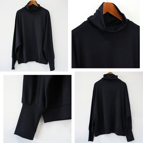 **またまた再入荷**LinenYa ウール天竺ハイネックプルオーバー　#ネイビー、ブラック、ヘザーグレー　【送料無料】