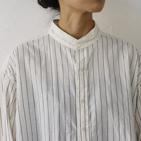 ARTE POVERA アルテポーヴェラ　コットンストライプMIXスタンドシャツ　【送料無料】