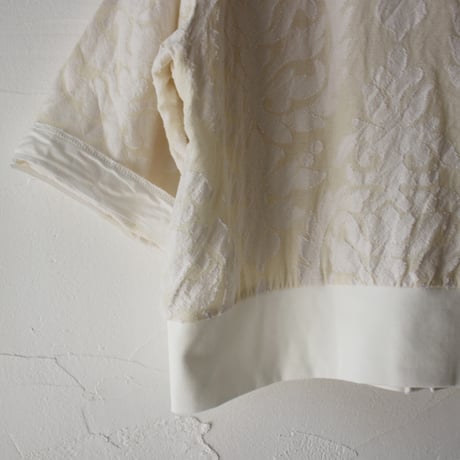 ARTE POVERA アルテポーヴェラ　インドジャガード8分袖カーディガン　#キナリ