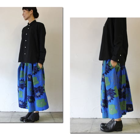 **再入荷**Tigre Brocante ティグルブロカンテx石北有美　HASUツイルポケットフィセルスカート　#ナチュラル、ブルー　【送料無料】