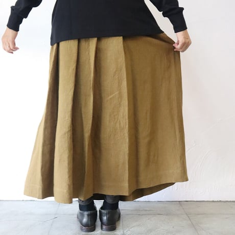 **またまた再入荷** Linenya リネンヤ　リネンタックスカート　＃キャメルブラウン、ブラック