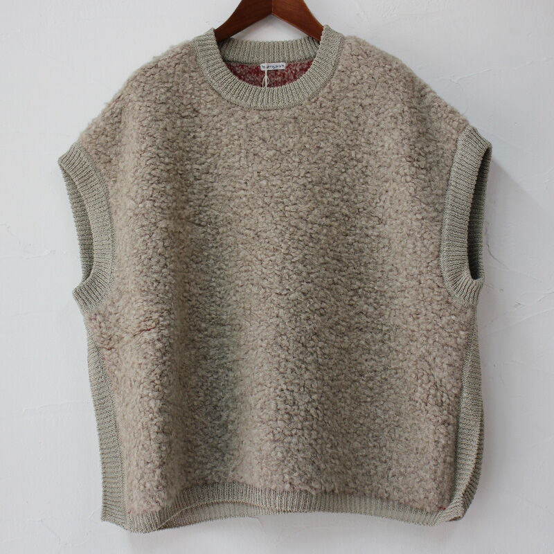 homspun ホームスパン　アルパカループクルーネックベスト homspun ホームスパン アルパカループクルーネックベスト #ベージュ