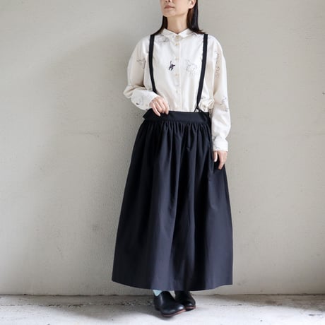 atelier naruse アトリエナルセ　コットンサスペンダースカート　cotton suspender skirt　#キャメル、ブラック