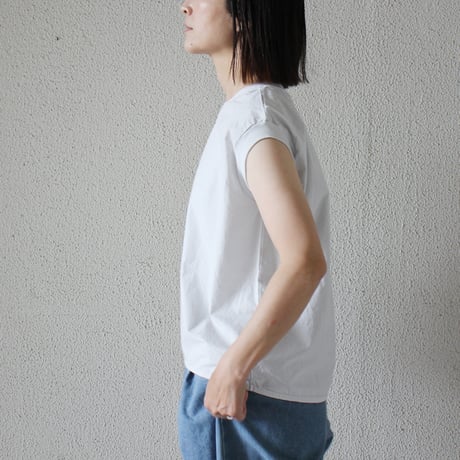 homspun ホームスパン　コンパクトウェザーノースリーブブラウス　#ホワイト、パウダーブルー、ダークピンク、ネイビー