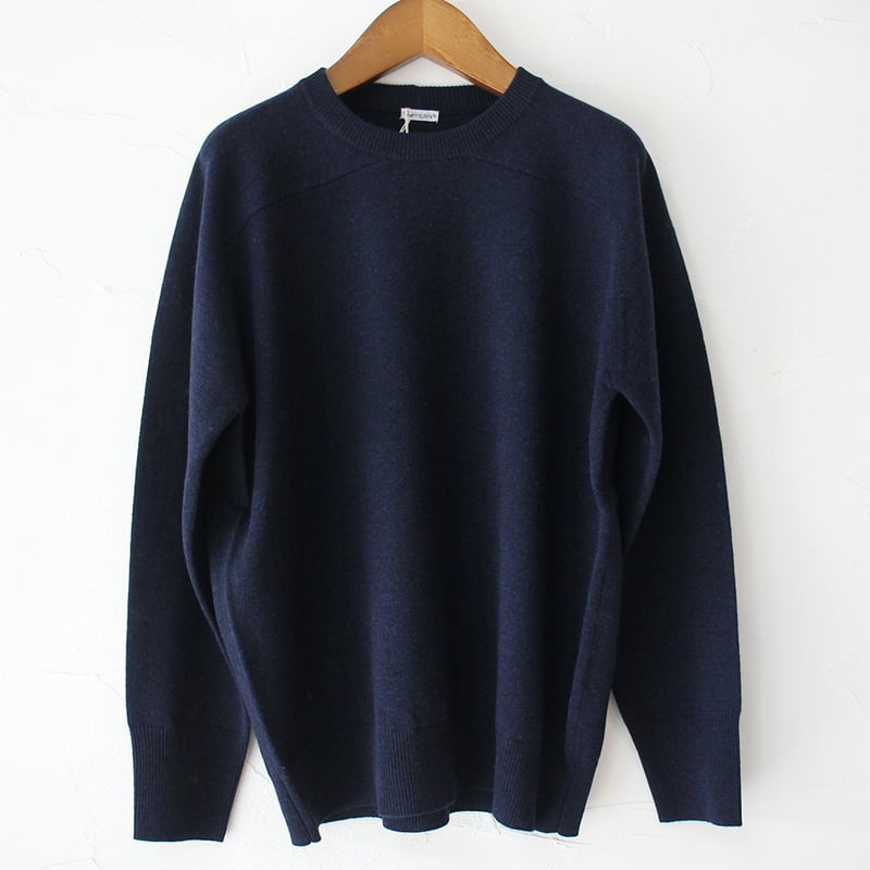 homspun ホームスパン ラム12Gクルーネックプルオーバー #イエロー