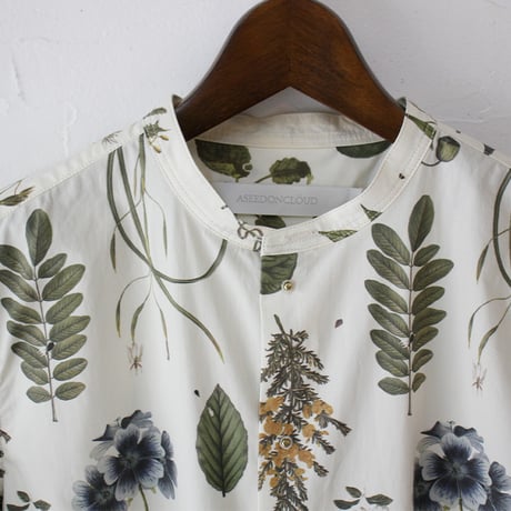 ASEEDONCLOUD アシードンクラウド　Tea garden flower print Standard shirt #off white 【送料無料】